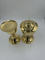 Chalice paten & Ciborium Set Brass Gold plated