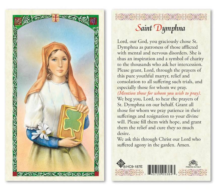 Saint Dymphna Laminated Prayer Card