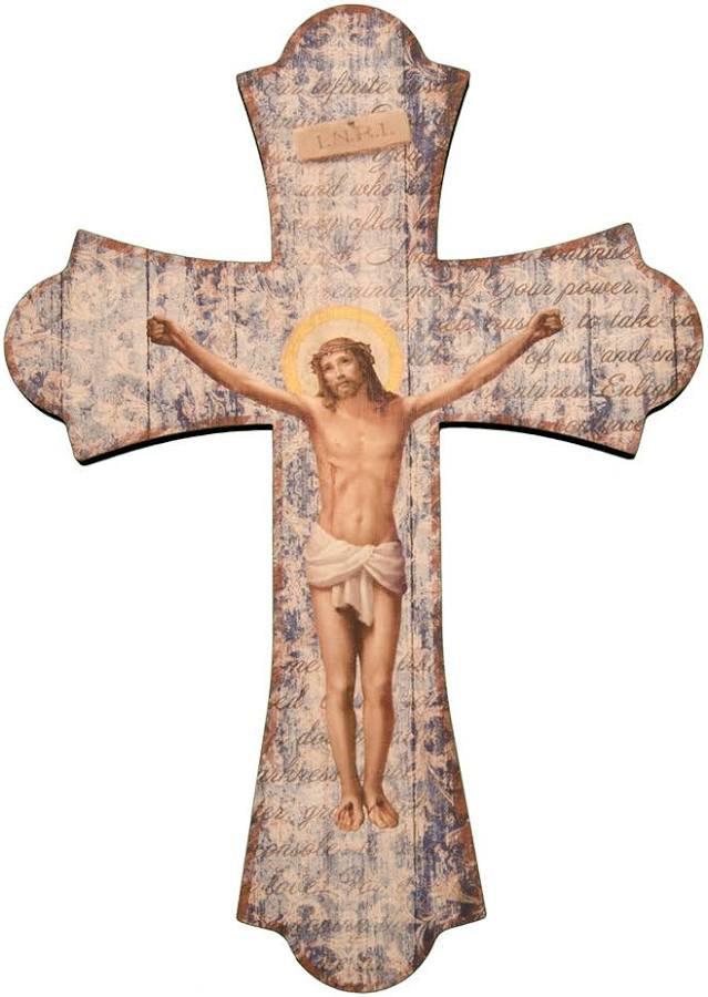 12" Laser Cut Wood Vintage Cross