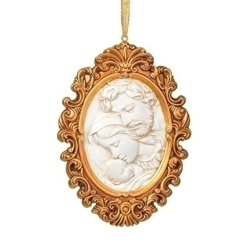 5"H OVAL HOLY FAMILY ORNAMENT